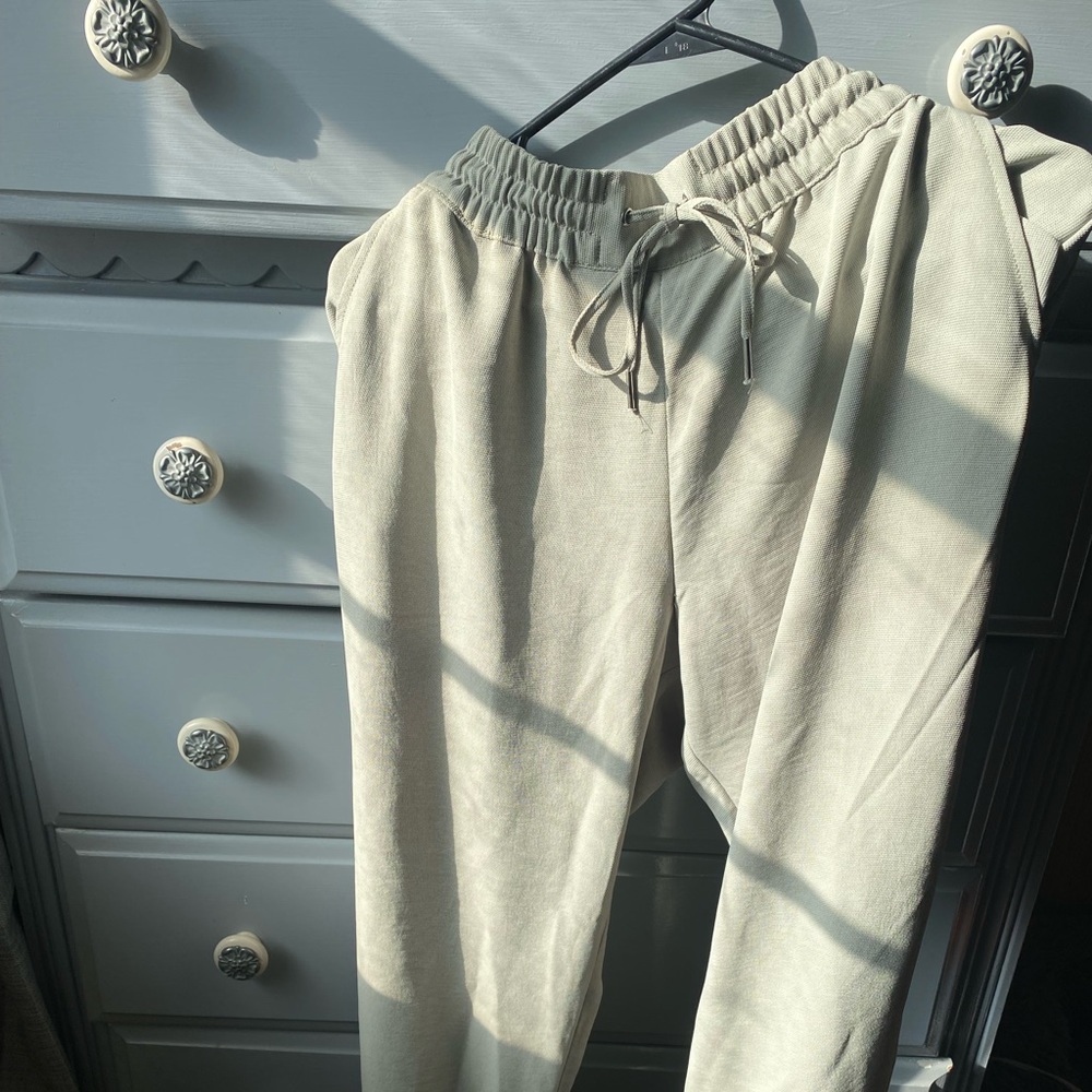 Light green, polyester, joggers, 10, women’s